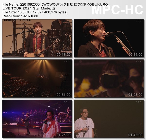 [TV-Variety] コブクロ「KOBUKURO LIVE TOUR 2021 Star Made」(WOWOW Live 2022.01.08)