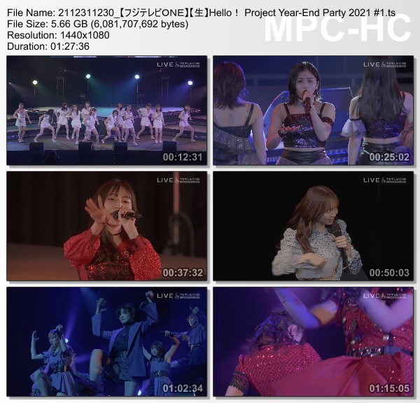 [TV-Variety] ハロー！プロジェクト – Live Broadcast! Hello! Project Year-End Party 2021 第1部+第2部 (FujiTV ONE 2021.12.31)