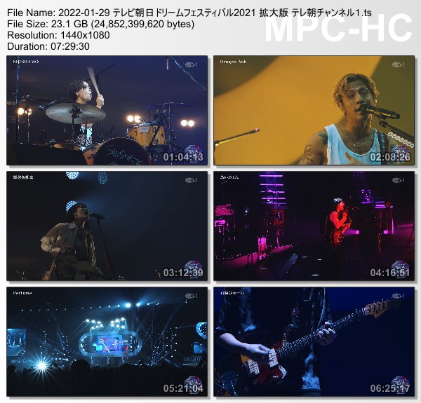 [TV-Variety] Dream Festival – テレビ朝日ドリームフェスティバル2021 拡大版 (2022.01.29)