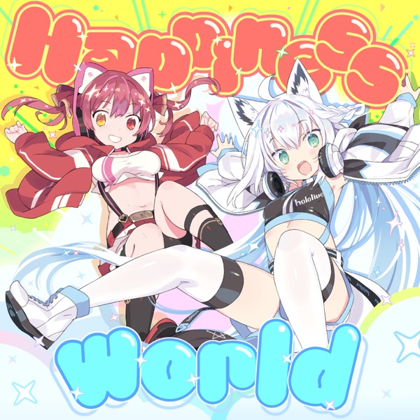 [Single] hololive IDOL PROJECT: BABACORN(宝鐘マリン&白上フブキ) – Happiness World  (2022.02.25/MP3+Hi-Res FLAC/RAR)