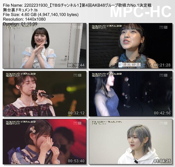 [TV-Variety] 第4回AKB48グループ歌唱力No.1決定戦 舞台裏ドキュメント – 2022.02.23