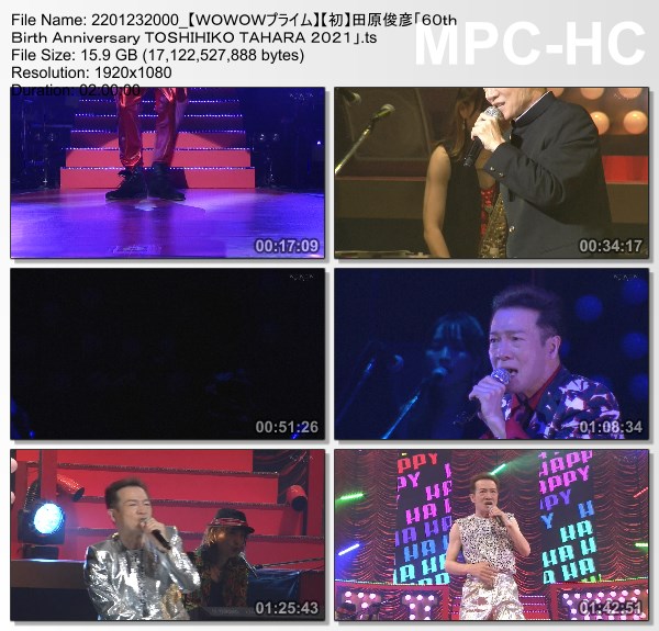 [TV-Variety] 田原俊彦「60th Birth Anniversary TOSHIHIKO TAHARA Double T Wonderland 2021」(WOWOW Prime 2022.01.23)