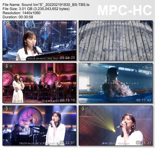 [TV-Variety] 生田絵梨花 – サウンド・イン”S” (BS-TBS 2022.02.19)