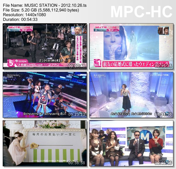 [TV-Variety] MUSIC STATION – 2012.10.26