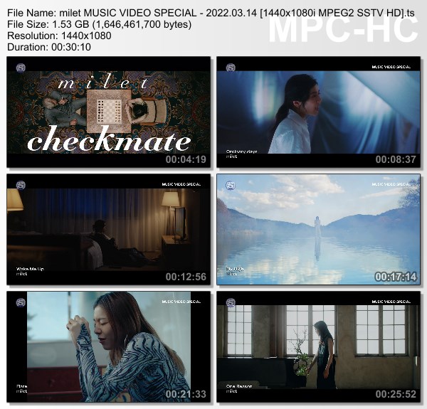 [TV-Variety] ミレイ – milet MUSIC VIDEO SPECIAL (SSTV 2022.03.14)