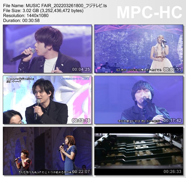 [TV-Variety] MUSIC FAIR – 2022.03.26