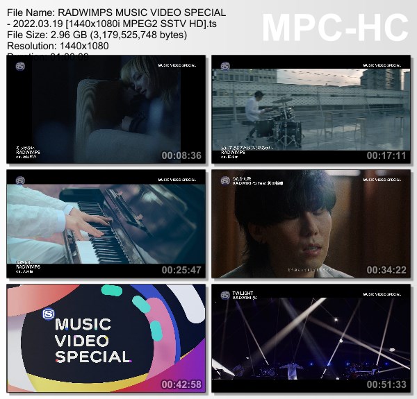 [TV-Variety] RADWIMPS MUSIC VIDEO SPECIAL (SSTV 2022.03.19)