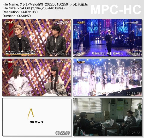 [TV-Variety] プレミアMelodiX! – 2022.03.14