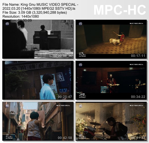 [TV-Variety] King Gnu MUSIC VIDEO SPECIAL (SSTV 2022.03.20)