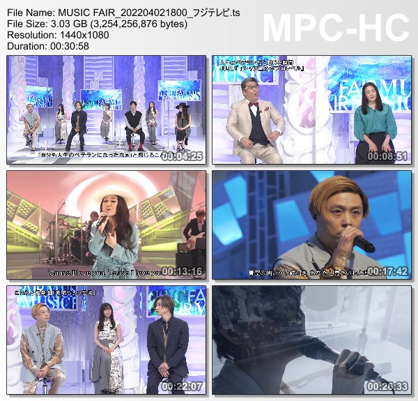 [TV-Variety] MUSIC FAIR – 2022.04.02