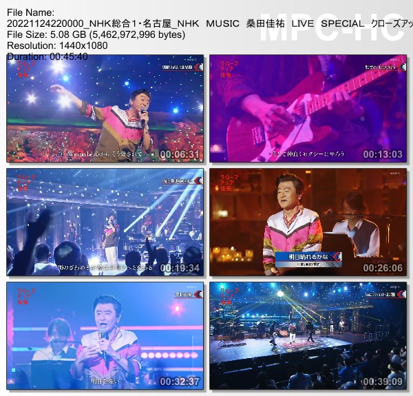 [TV-Variety] 桑田佳祐 LIVE SPECIAL クローズアップ佳祐 (NHKG 2022.11.24)