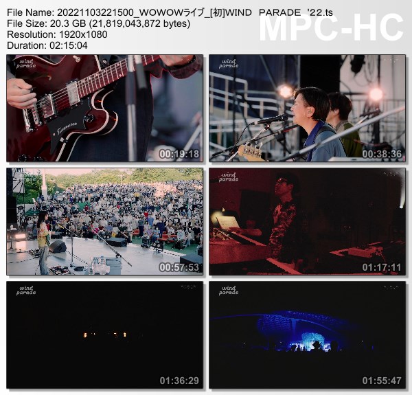 [TV-Variety] WIND PARADE ’22 (WOWOW Live 2022.11.03)