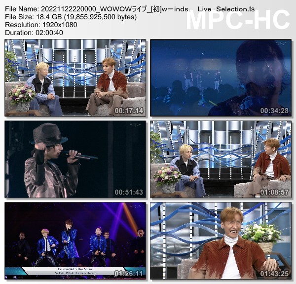 [TV-Variety] w-inds. Live Selection (WOWOW Live 2022.11.22)