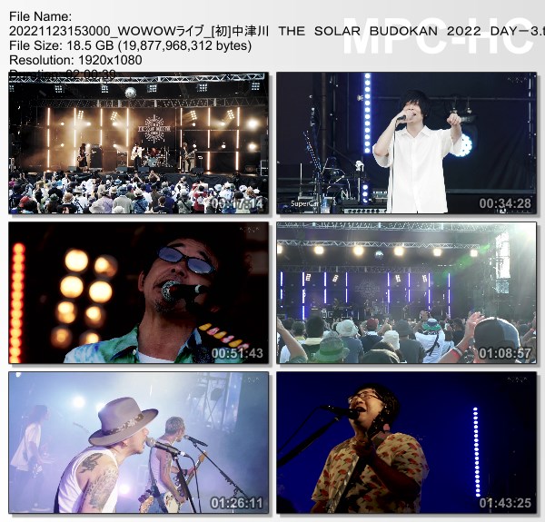 [TV-Variety] 中津川 THE SOLAR BUDOKAN 2022 (WOWOW Live 2022.11.23)