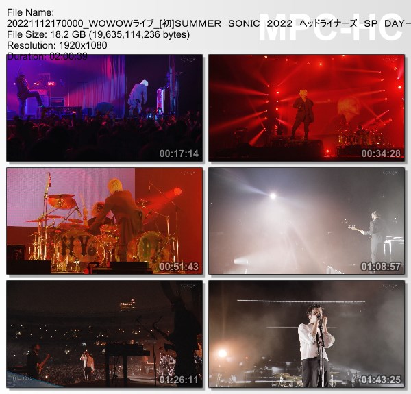 [TV-Variety] SUMMER SONIC 2022 ヘッドライナーズ SP DAY-2 (WOWOW Live 2022.11.12)