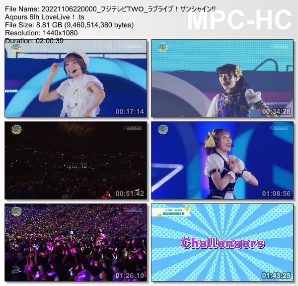 [TV-Variety] ラブライブ!サンシャイン!! Aqours 6th LoveLive! ~KU-RU-KU-RU Rock ‘n’ Roll TOUR~ (FujiTV TWO 2022.11.06)