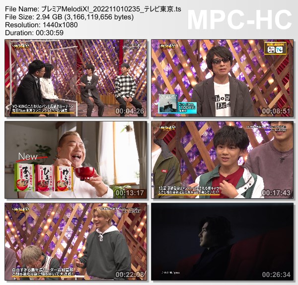 [TV-Variety] プレミアMelodiX! – 2022.10.31