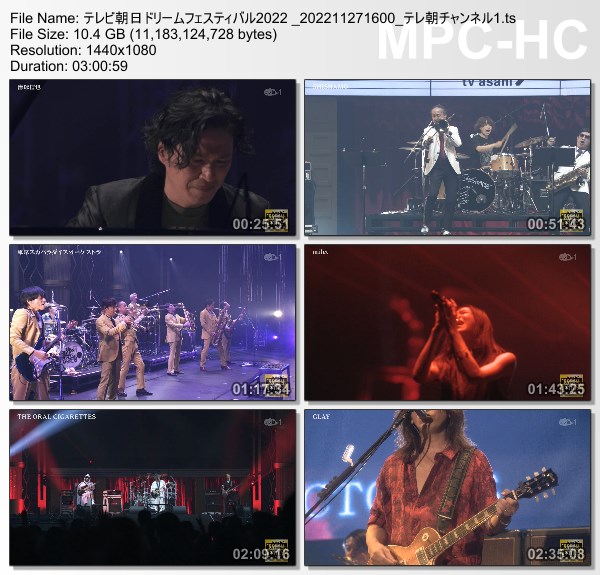 [TV-Variety] テレビ朝日ドリームフェスティバル2022 Day 2+3 (TeleAsa Ch1 2022.11.27)
