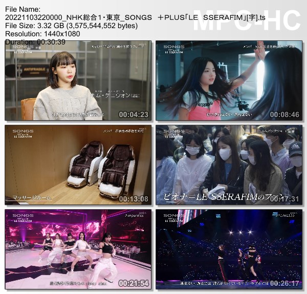 [TV-Variety] SONGS +PLUS (2022.11.03) – #2 – LE SSERAFIM