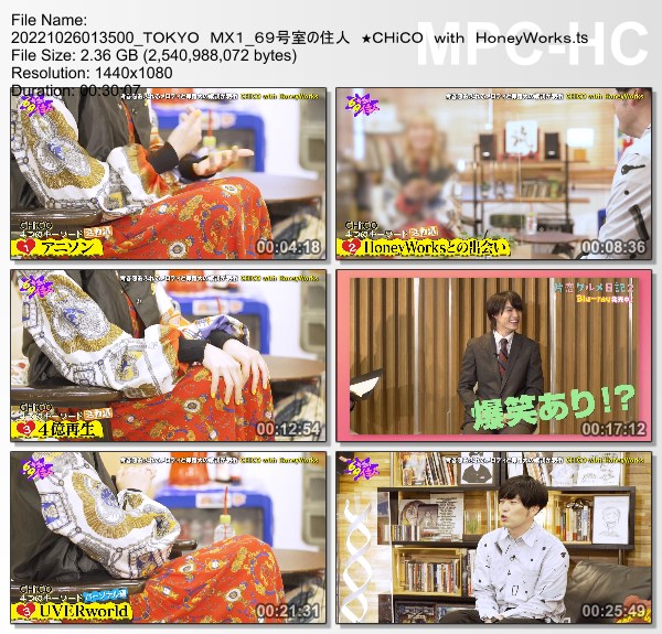 [TV-Variety] CHiCO with HoneyWorks – 69号室の住人 (TOKYO MX 2022.10.26)