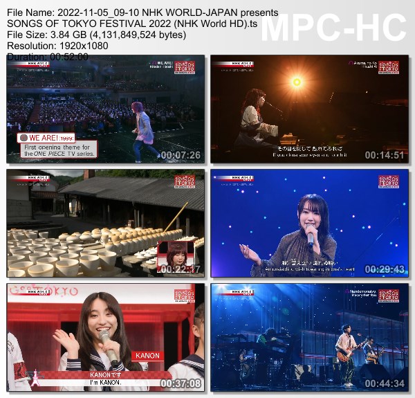 [TV-Variety] SONGS OF TOKYO FESTIVAL 2022 DAY 1 (NHK World 2022.11.05)