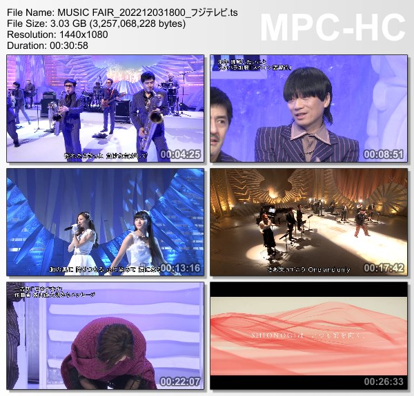 [TV-Variety] MUSIC FAIR – 2022.12.03