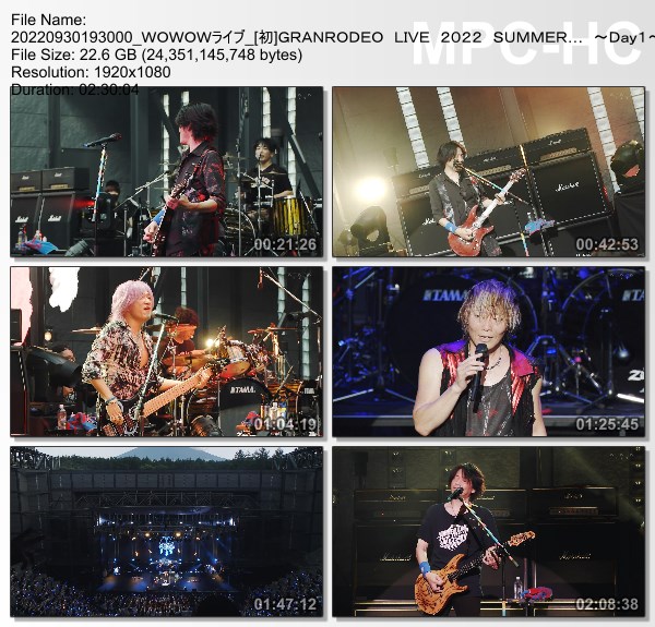 [TV-Variety] GRANRODEO LIVE 2022 SUMMER L△KE “Hot OH~!! 河口湖!!” (WOWOW Live 2022.09.30)