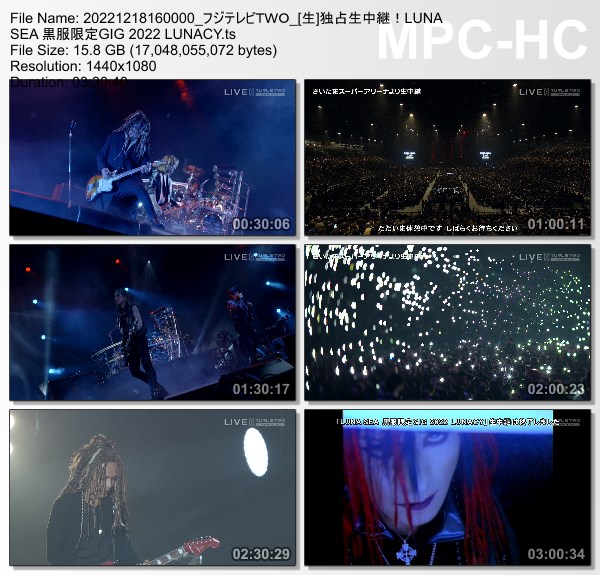 [TV-Variety] LUNA SEA 黒服限定GIG 2022 LUNACY (FujiTV TWO 2022.12.18)