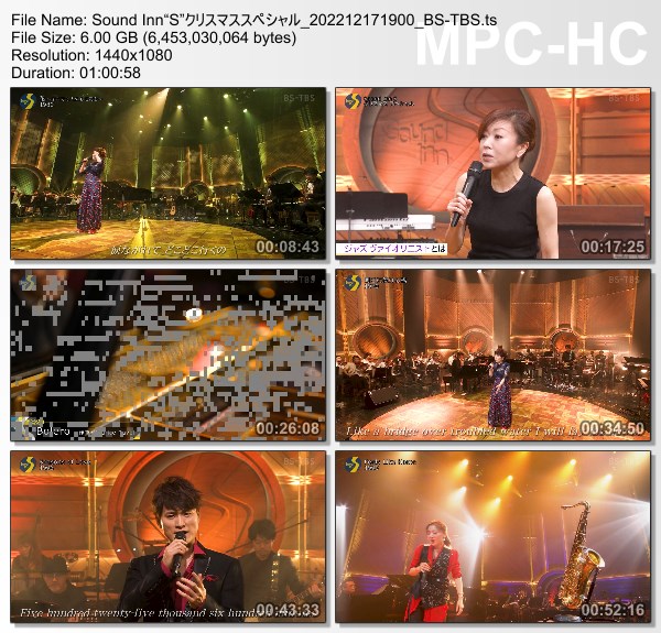 [TV-Variety] Sound Inn “S” サウンド・イン”S” – クリスマススペシャル (BS-TBS 2022.12.17)