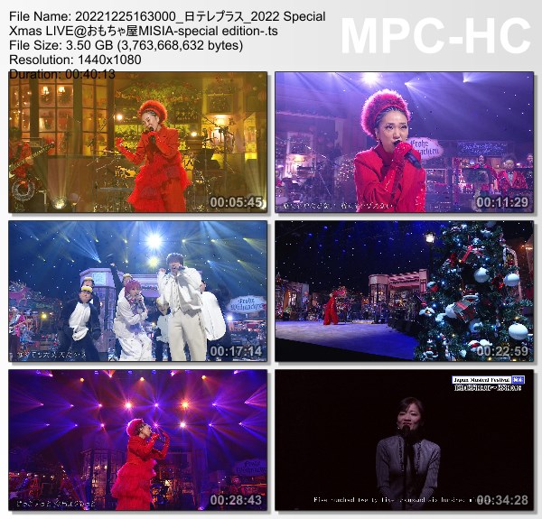 [TV-Variety] MISIA – 2022 Special Xmas LIVE@おもちゃ屋 (NTV+ 2022.12.25)