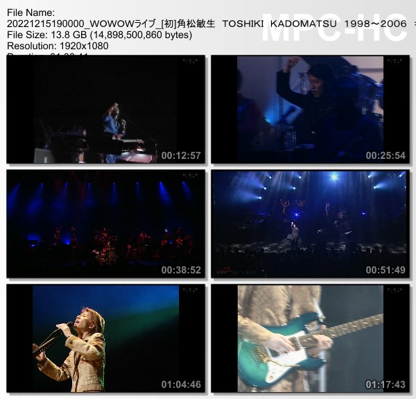 [TV-Variety] 角松敏生 TOSHIKI KADOMATSU The Traces of 1998~2006 (WOWOW Live 2022.12.15)