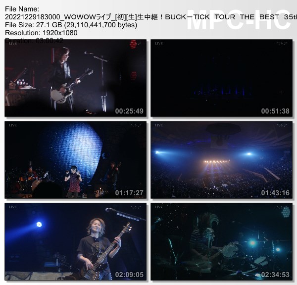 [TV-Variety] BUCK-TICK TOUR THE BEST 35th anniv. FINALO in Budokan (WOWOW Live 2022.12.29)