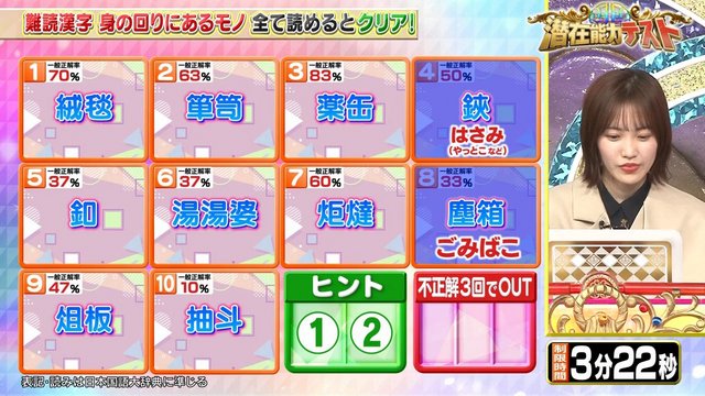 【バラエティ番組】230117 フジテレビ 潜在能力テスト (Senzai Nouryoku Test) 2hr SP