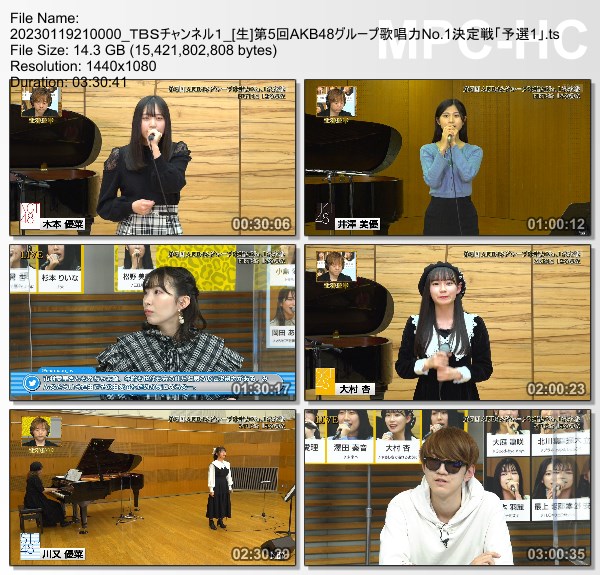 [TV-Variety] 第5回AKB48グループ歌唱力No.1決定戦「予選1」- 2023.01.19