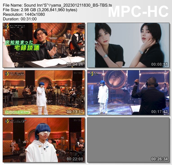 [TV-Variety] yama – サウンド・イン”S” (BS-TBS 2023.01.21)