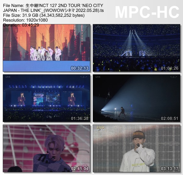 [TV-Variety] 엔씨티 127 – 生中継!NCT 127 2ND TOUR ‘NEO CITY : JAPAN – THE LINK’ (WOWOWシネマ 2022.05.28)