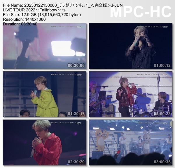 [TV-Variety] 김재중 – ＜完全版＞J-JUN LIVE TOUR 2022～Fallinbow～ (TeleAsa Ch1 2023.01.22)