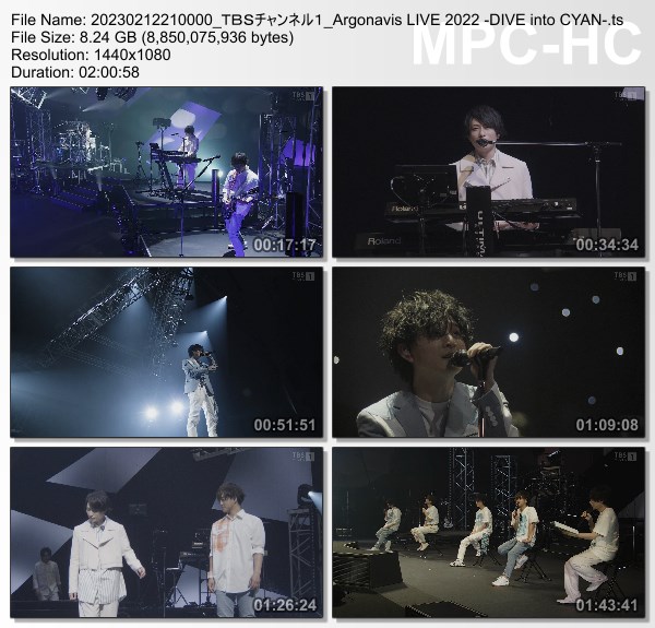 [TV-Variety] Argonavis LIVE 2022 -DIVE into CYAN- (TBS Channel 1 2023.02.12)