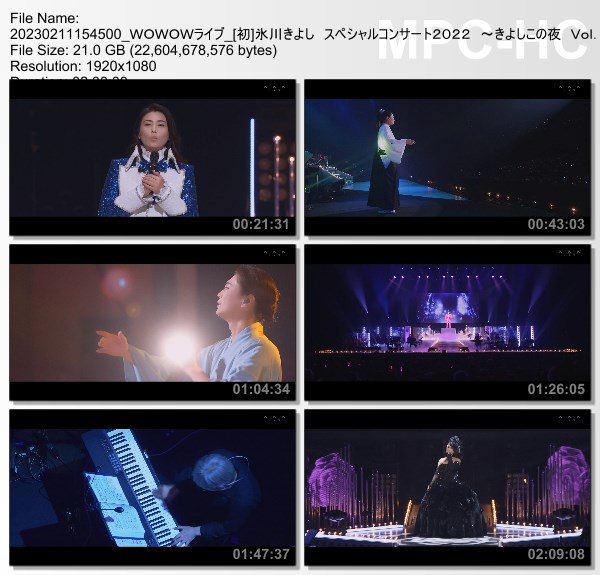[TV-Variety] 氷川きよし スペシャルコンサート2022 ~きよしこの夜 Vol.22~ (WOWOW Live 2023.02.11)