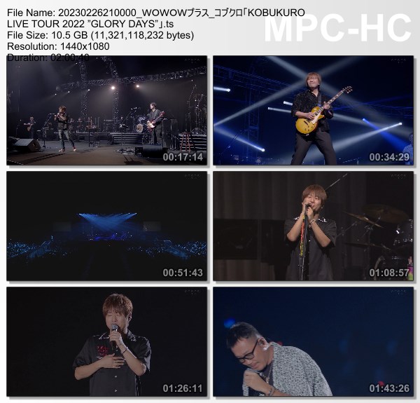 [TV-Variety] コブクロ「KOBUKURO LIVE TOUR 2022 “GLORY DAYS” (WOWOW Plus 2023.02.26)