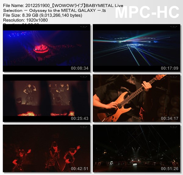 [TV-Variety] ベビーメタル – BABYMETAL Live Selection – Odyssey to the METAL GALAXY – (WOWOW Live 2020.12.25)