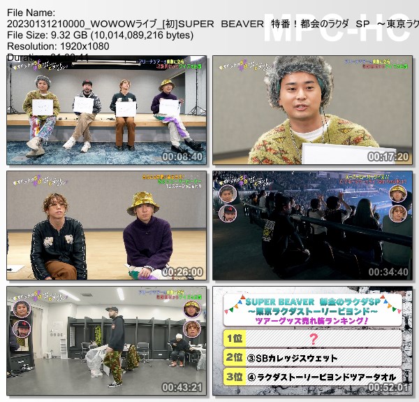 [TV-Variety] SUPER BEAVER 特番! 都会のラクダ SP ~東京ラクダストーリービヨンドビヨンド~ (WOWOW Live 2023.01.31)