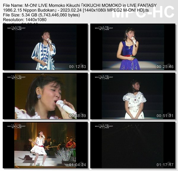 [TV-Variety] 菊池桃子 「KIKUCHI MOMOKO in LIVE FANTASY 1986.2.15⽇本武道館」(M-ON! 2023.02.24)