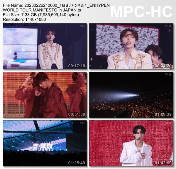[TV-Variety] 엔하이픈 – ENHYPEN WORLD TOUR MANIFESTO in JAPAN (TBS Channel 1 2023.02.26)