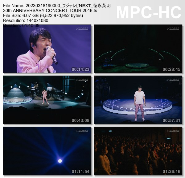 [TV-Variety] 徳永英明 30th ANNIVERSARY CONCERT TOUR 2016 ALL TIME BEST Presence (FujiTV NEXT 2023.03.18)