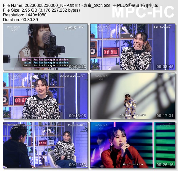[TV-Variety] SONGS +PLUS (2023.03.08) – #3 – 幾田りら