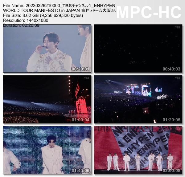 [TV-Variety] 엔하이픈 – ENHYPEN WORLD TOUR MANIFESTO in JAPAN 京セラドーム大阪 (TBS Channel 1 2023.03.26)