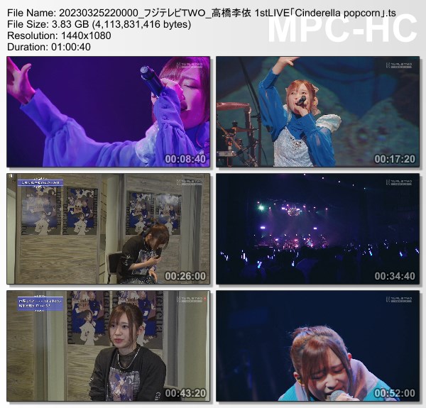 [TV-Variety] 高橋李依 1st LIVE「Cinderella popcorn」(FujiTV TWO 2023.03.25)