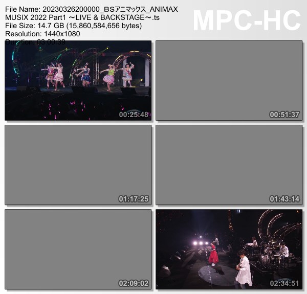 [TV-Variety] ANIMAX MUSIX 2022 Part1 ~LIVE & BACKSTAGE~ (BS Animax 2023.03.26)