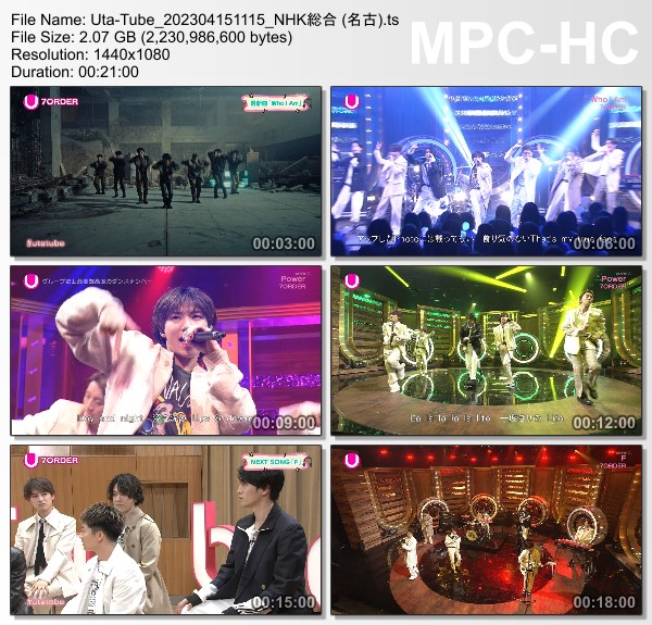 [TV-Variety] Uta-Tube “7ORDER Part2” (NHKG 名古 2023.04.15)